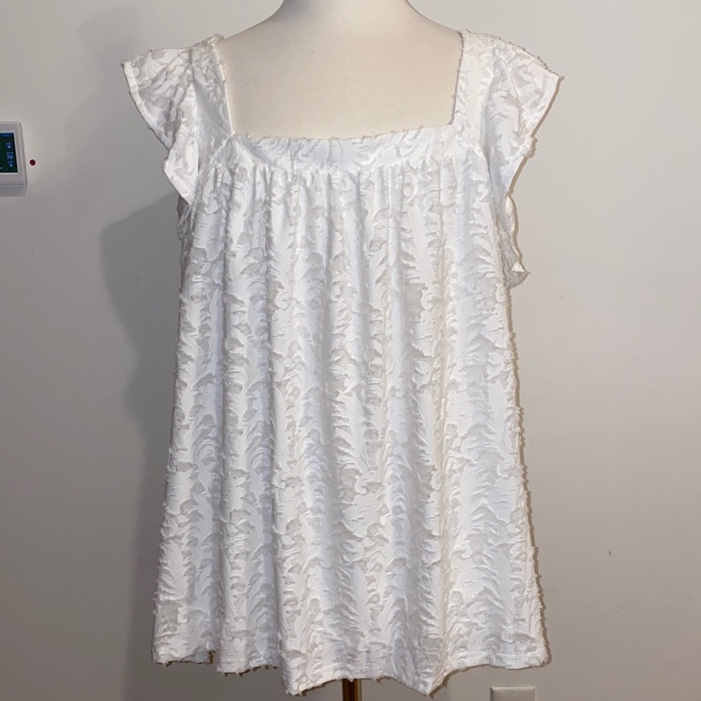 NWT!! LC Lauren Conrad Ruffle Sleeve Tank Top Size 3X
